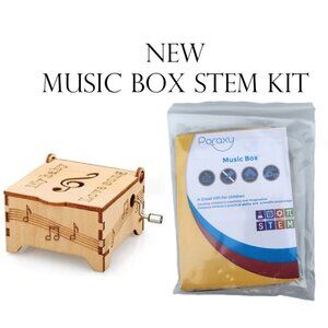 Windup Music Box Wind Up STEM Craft DIY Wood 3D Puzzle Project Science Toy NEW